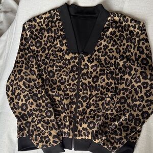 Stella & Dot Black and Leopard Reversible Jacket